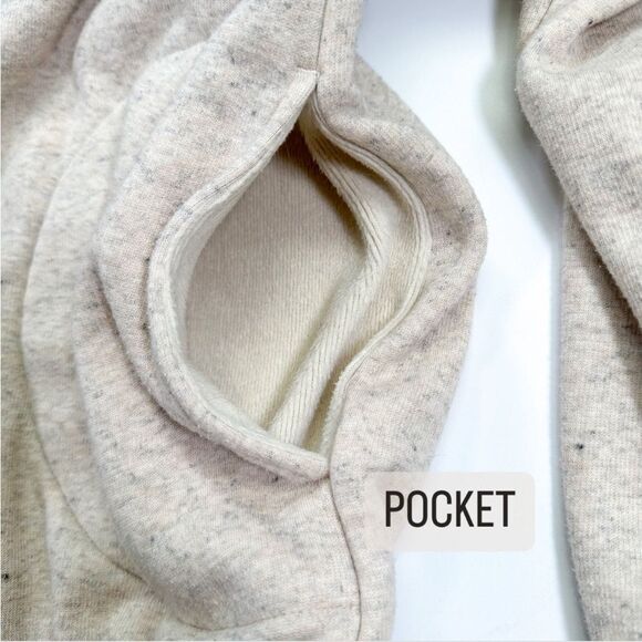 REl Small Cooperative Nook Quilted Sweatshirt Heathered Macadamia Brushed Fleece - Picture 6 of 8